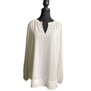 Cabi Long-sleeve White Blouse LARGE